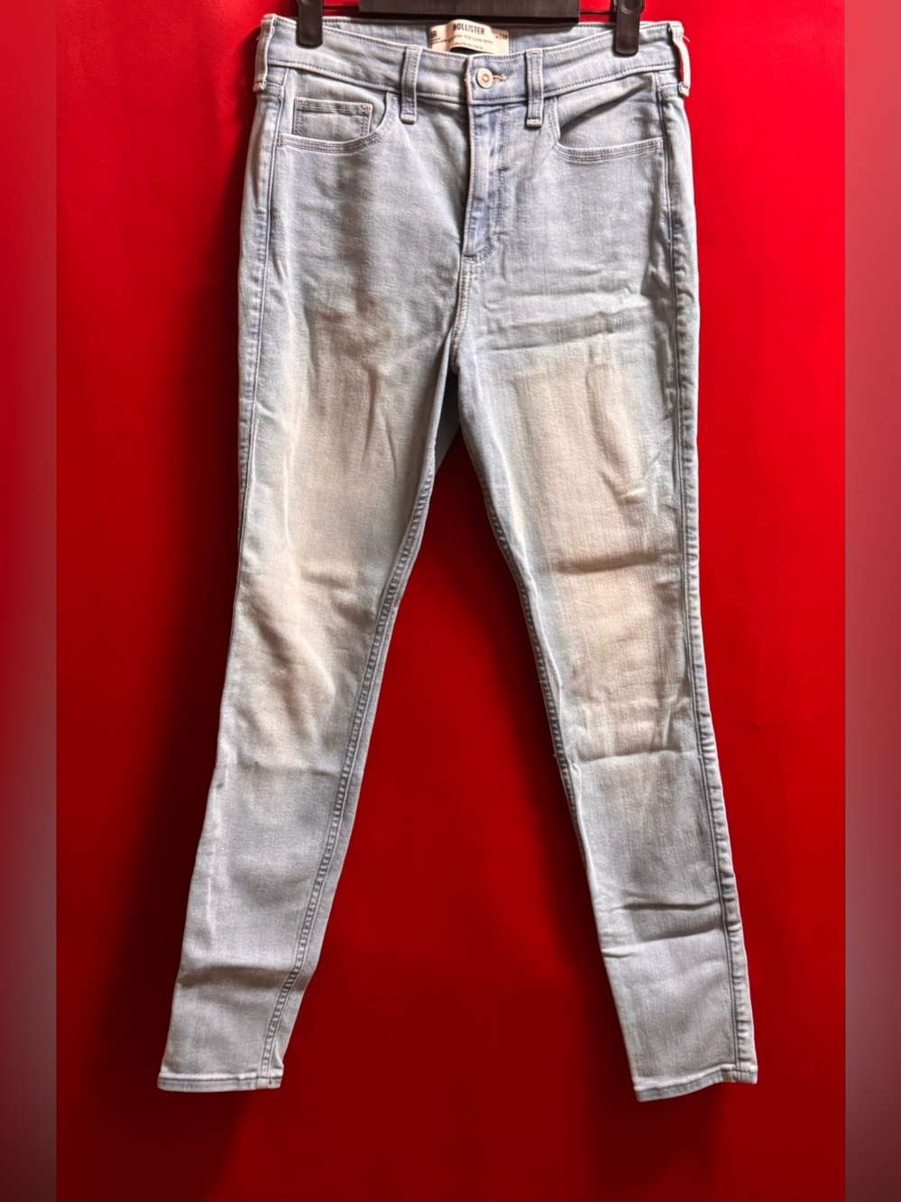🔥#638- Hollister Like New Curvy High-Rise Super Skinny Lightwash Jeans Size 6/28